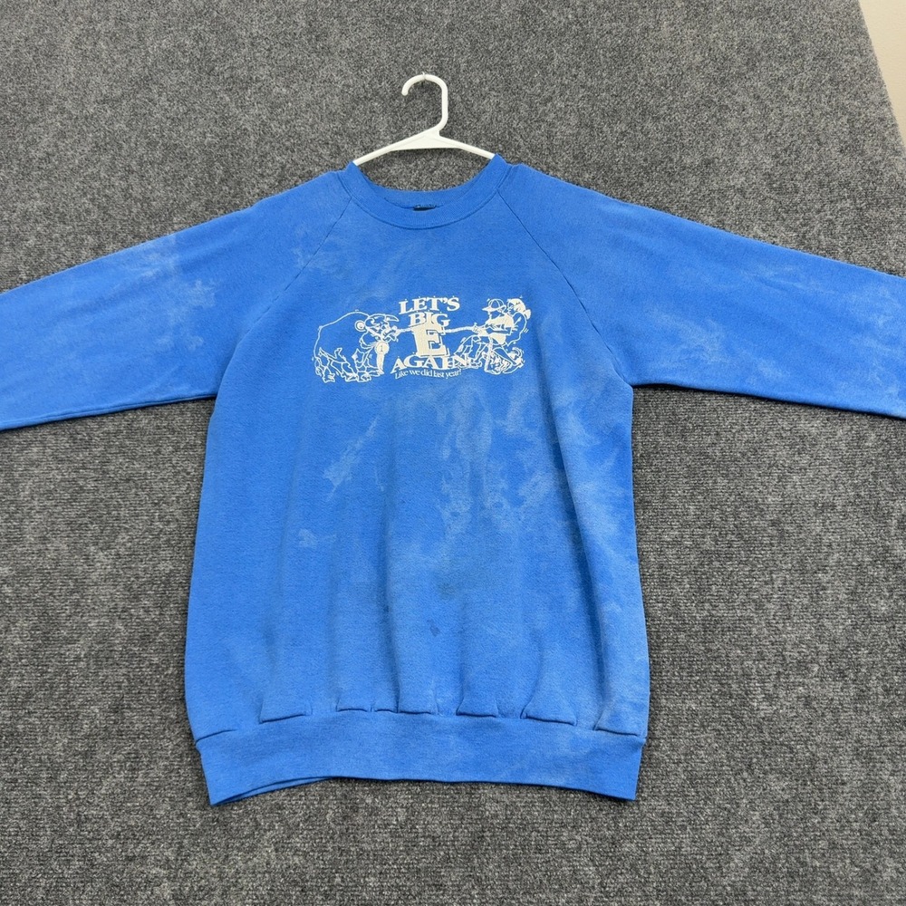 Vintage Screen Stars Sweatshirt XL Blue Cotton Blend Raglan Graphic Streetwear